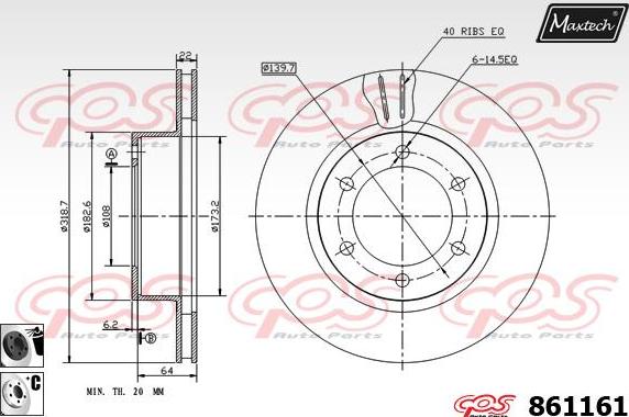 Maxtech 873049 - Тормозной диск autospares.lv