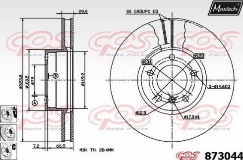 Maxtech 873044.6980 - Тормозной диск autospares.lv