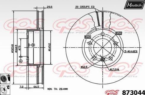 Maxtech 873044.6060 - Тормозной диск autospares.lv