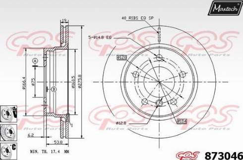 Maxtech 873046.6980 - Тормозной диск autospares.lv