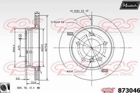 Maxtech 873046.0060 - Тормозной диск autospares.lv