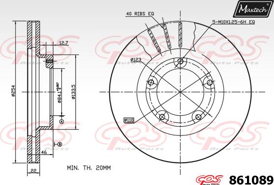 Maxtech 873046 - Тормозной диск autospares.lv