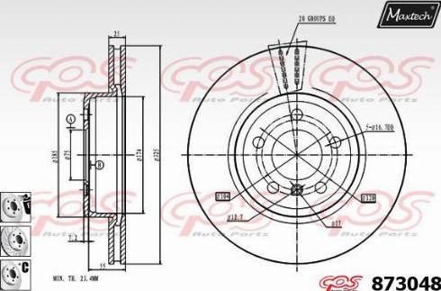 Maxtech 873048.6980 - Тормозной диск autospares.lv