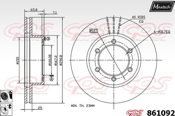 Maxtech 873048 - Тормозной диск autospares.lv