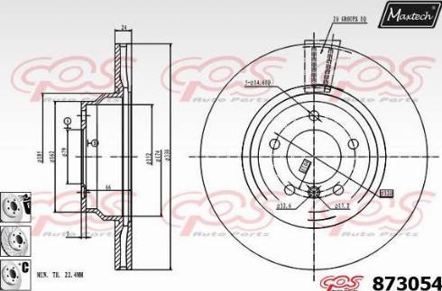 Maxtech 873054.6980 - Тормозной диск autospares.lv