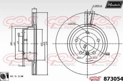 Maxtech 873054.0060 - Тормозной диск autospares.lv