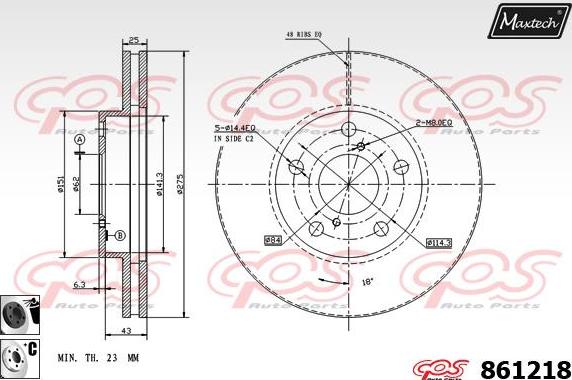 Maxtech 873054 - Тормозной диск autospares.lv