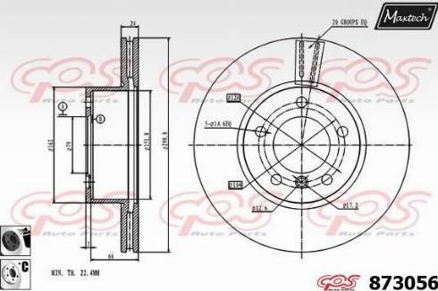 Maxtech 873056.6060 - Тормозной диск autospares.lv