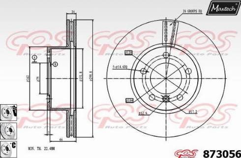 Maxtech 873056.6880 - Тормозной диск autospares.lv