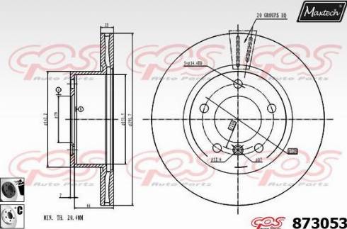 Maxtech 873053.6060 - Тормозной диск autospares.lv