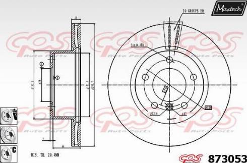 Maxtech 873053.6880 - Тормозной диск autospares.lv