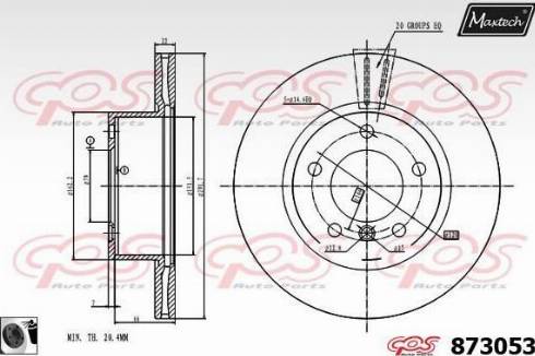 Maxtech 873053.0060 - Тормозной диск autospares.lv