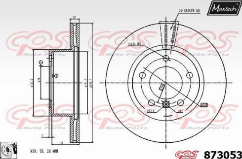 Maxtech 873053.0080 - Тормозной диск autospares.lv