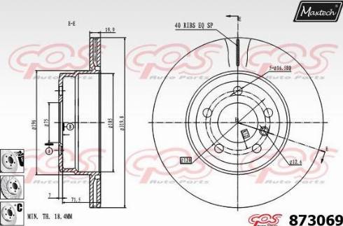 Maxtech 873069.6980 - Тормозной диск autospares.lv