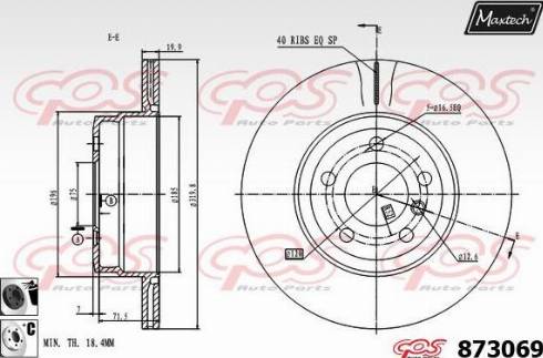 Maxtech 873069.6060 - Тормозной диск autospares.lv