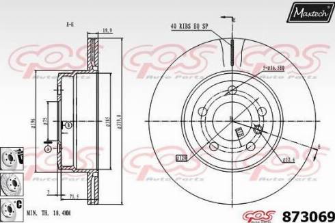 Maxtech 873069.6880 - Тормозной диск autospares.lv