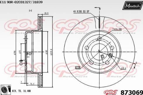 Maxtech 873069.0060 - Тормозной диск autospares.lv