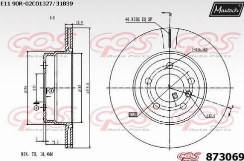 Maxtech 873069.0000 - Тормозной диск autospares.lv