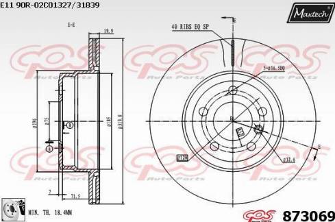 Maxtech 873069.0080 - Тормозной диск autospares.lv