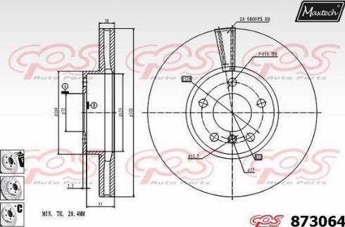 Maxtech 873064.6980 - Тормозной диск autospares.lv