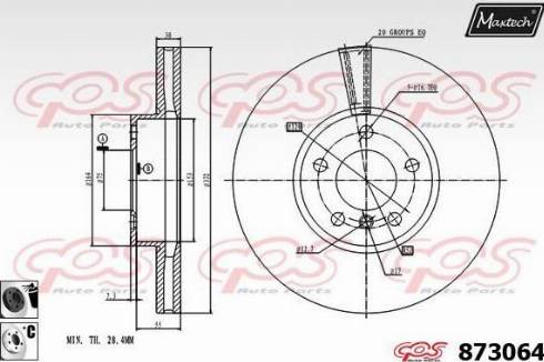 Maxtech 873064.6060 - Тормозной диск autospares.lv