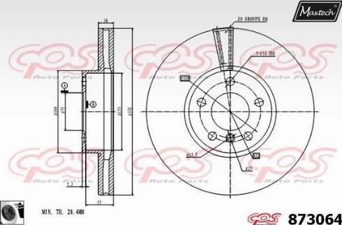 Maxtech 873064.0060 - Тормозной диск autospares.lv