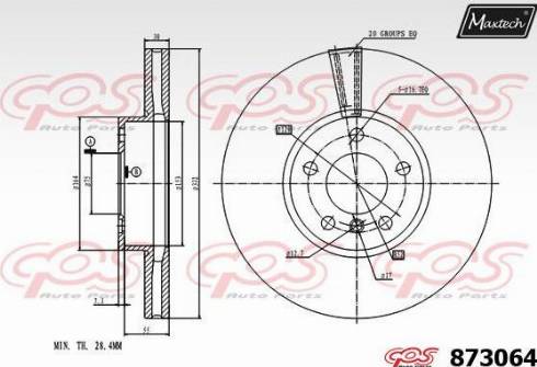 Maxtech 873064.0000 - Тормозной диск autospares.lv