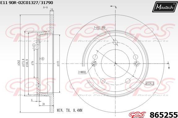 Maxtech 873064 - Тормозной диск autospares.lv