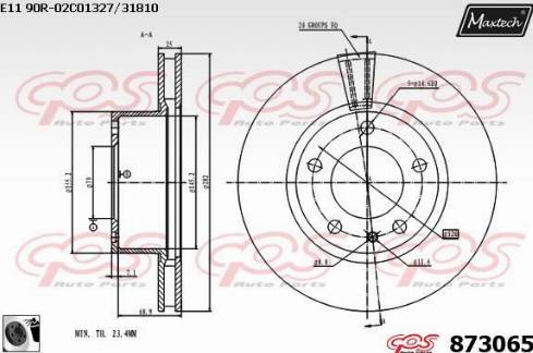 Maxtech 873065.0060 - Тормозной диск autospares.lv