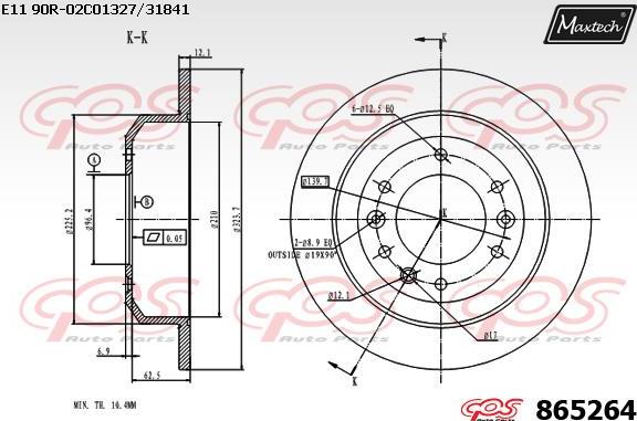 Maxtech 873066 - Тормозной диск autospares.lv