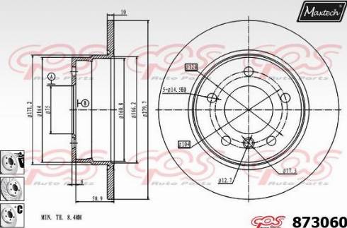 Maxtech 873060.6880 - Тормозной диск autospares.lv