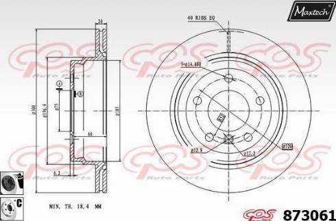 Maxtech 873061.6060 - Тормозной диск autospares.lv