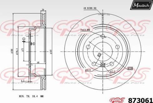 Maxtech 873061.0000 - Тормозной диск autospares.lv