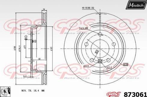 Maxtech 873061.0080 - Тормозной диск autospares.lv