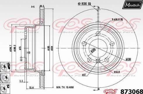 Maxtech 873068.6980 - Тормозной диск autospares.lv