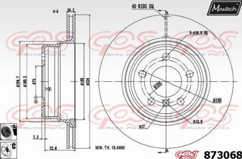 Maxtech 873068.6060 - Тормозной диск autospares.lv