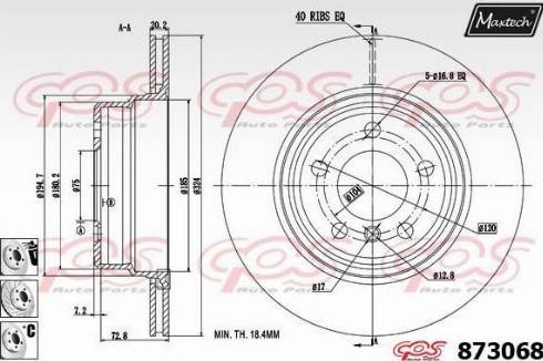 Maxtech 873068.6880 - Тормозной диск autospares.lv