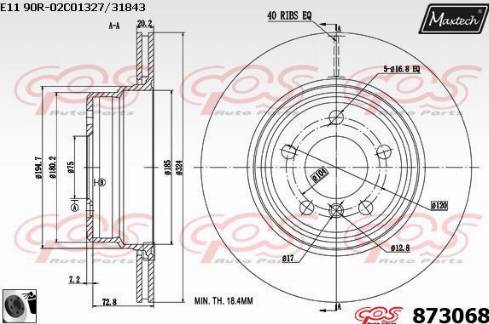 Maxtech 873068.0060 - Тормозной диск autospares.lv