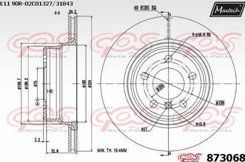 Maxtech 873068.0000 - Тормозной диск autospares.lv