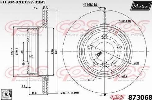 Maxtech 873068.0080 - Тормозной диск autospares.lv