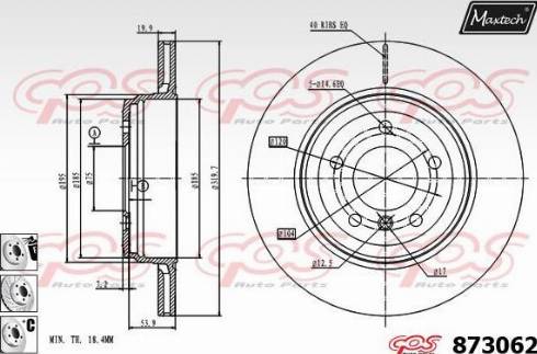 Maxtech 873062.6980 - Тормозной диск autospares.lv