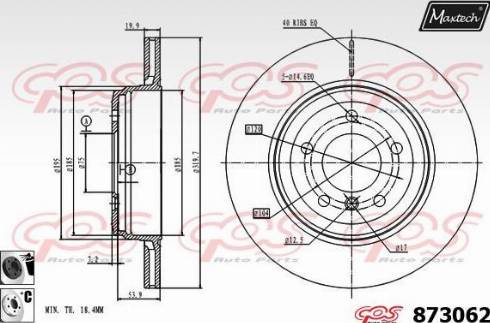 Maxtech 873062.6060 - Тормозной диск autospares.lv