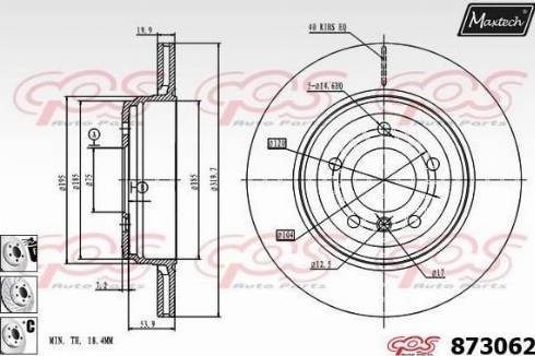 Maxtech 873062.6880 - Тормозной диск autospares.lv