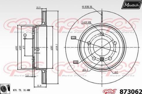 Maxtech 873062.0060 - Тормозной диск autospares.lv