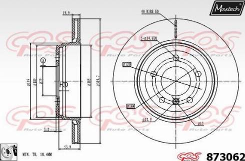 Maxtech 873062.0080 - Тормозной диск autospares.lv