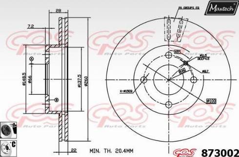 Maxtech 873002.6060 - Тормозной диск autospares.lv