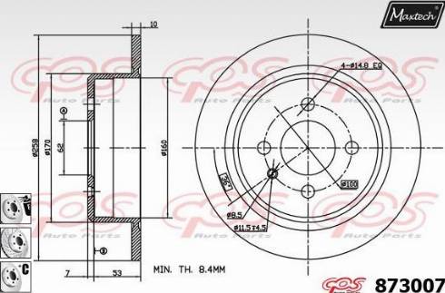 Maxtech 873007.6880 - Тормозной диск autospares.lv