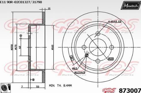 Maxtech 873007.0060 - Тормозной диск autospares.lv