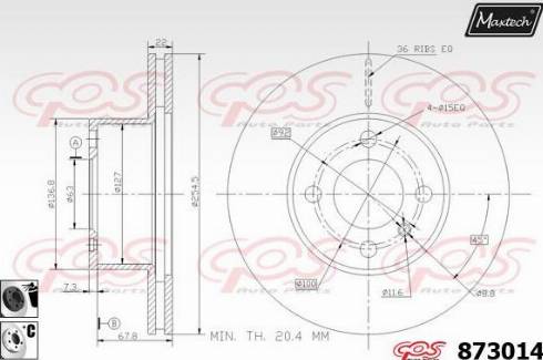 Maxtech 873014.6060 - Тормозной диск autospares.lv