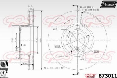 Maxtech 873011.6060 - Тормозной диск autospares.lv